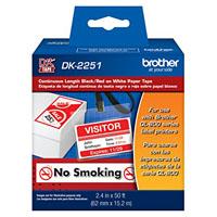 ETIQUETA CONTINUO BROTHER DK2251 BLANCA - IMPRESION NEGRO Y ROJO 62 MM X 15.2 MTS COMPATIBLE CON QL´S ETIQUETA CONTINUO BROTHER DK2251 BLANCA - IMPRESION NEGRO Y ROJO 62 MM X 15.2 MTS COMPATIBLE CON QL´S